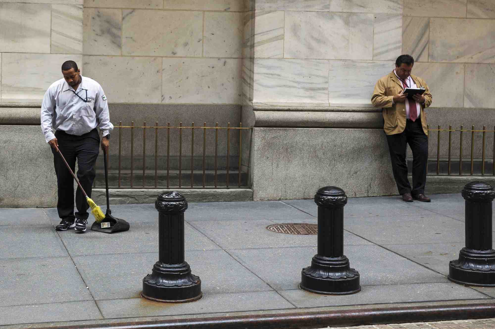 L'exterieur de la bourse de new york
