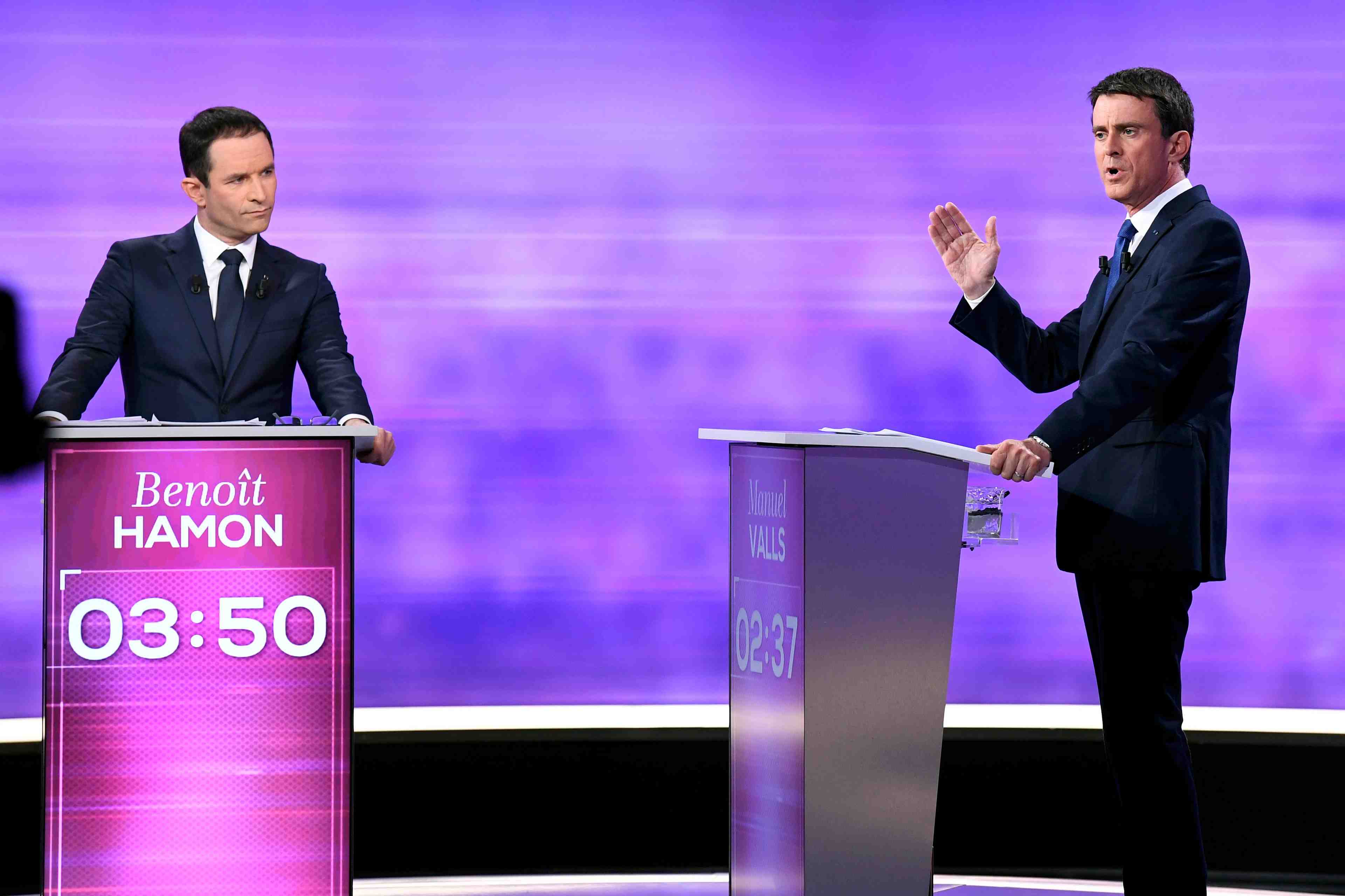 Hamon defend son projet face a valls