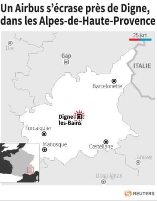Un airbus s'ecrase pres de digne