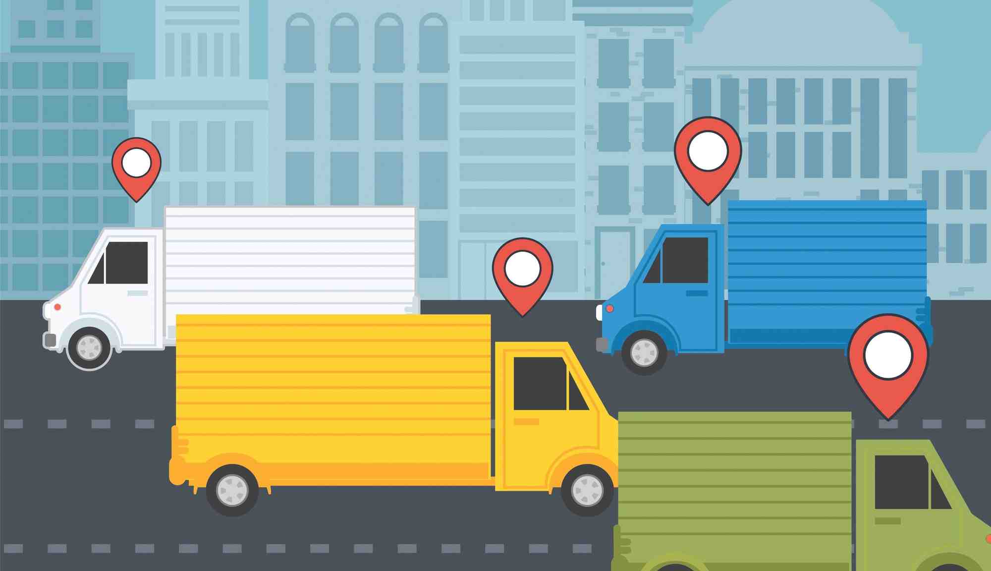 Logistique, carbone, camion, géolocalisation, ville, circulation,