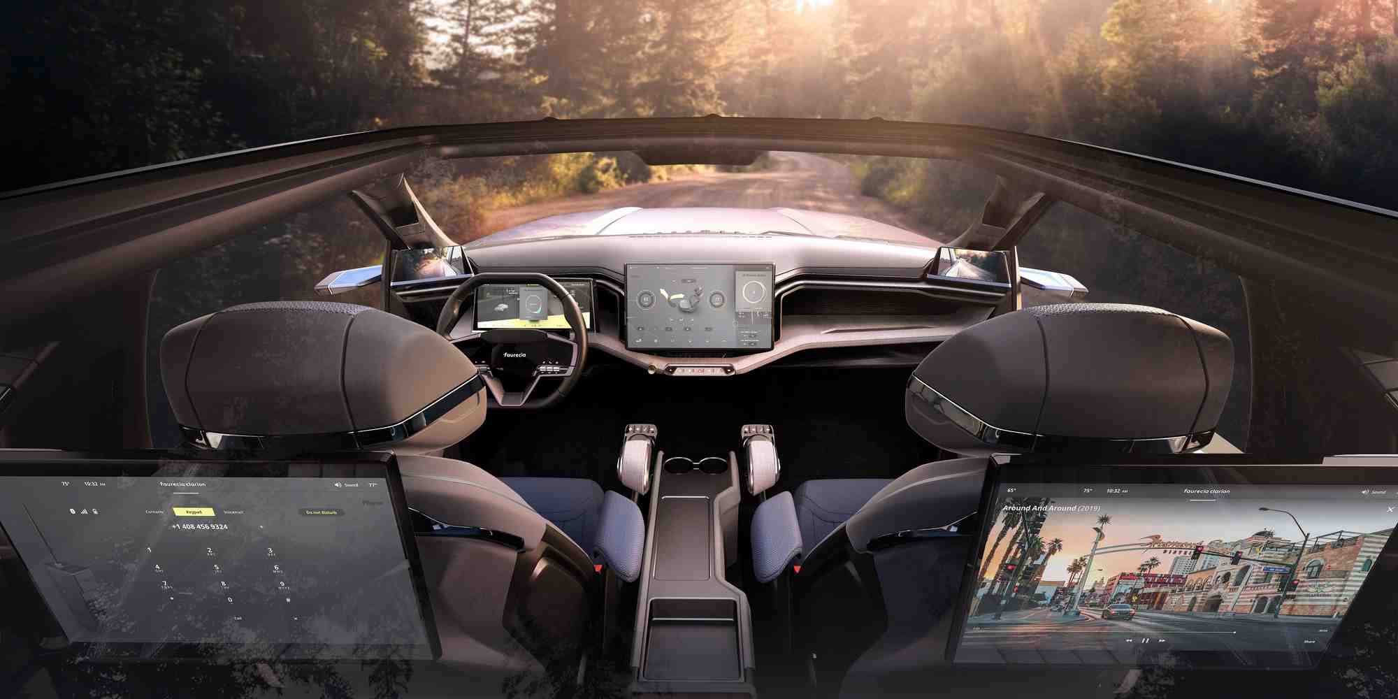 Faurecia, l’un des leaders mondiaux du secteur, propose aux passagers un univers sensoriel personnalisé, des jeux vidéo ou encore des activités de renforcement musculaire.
