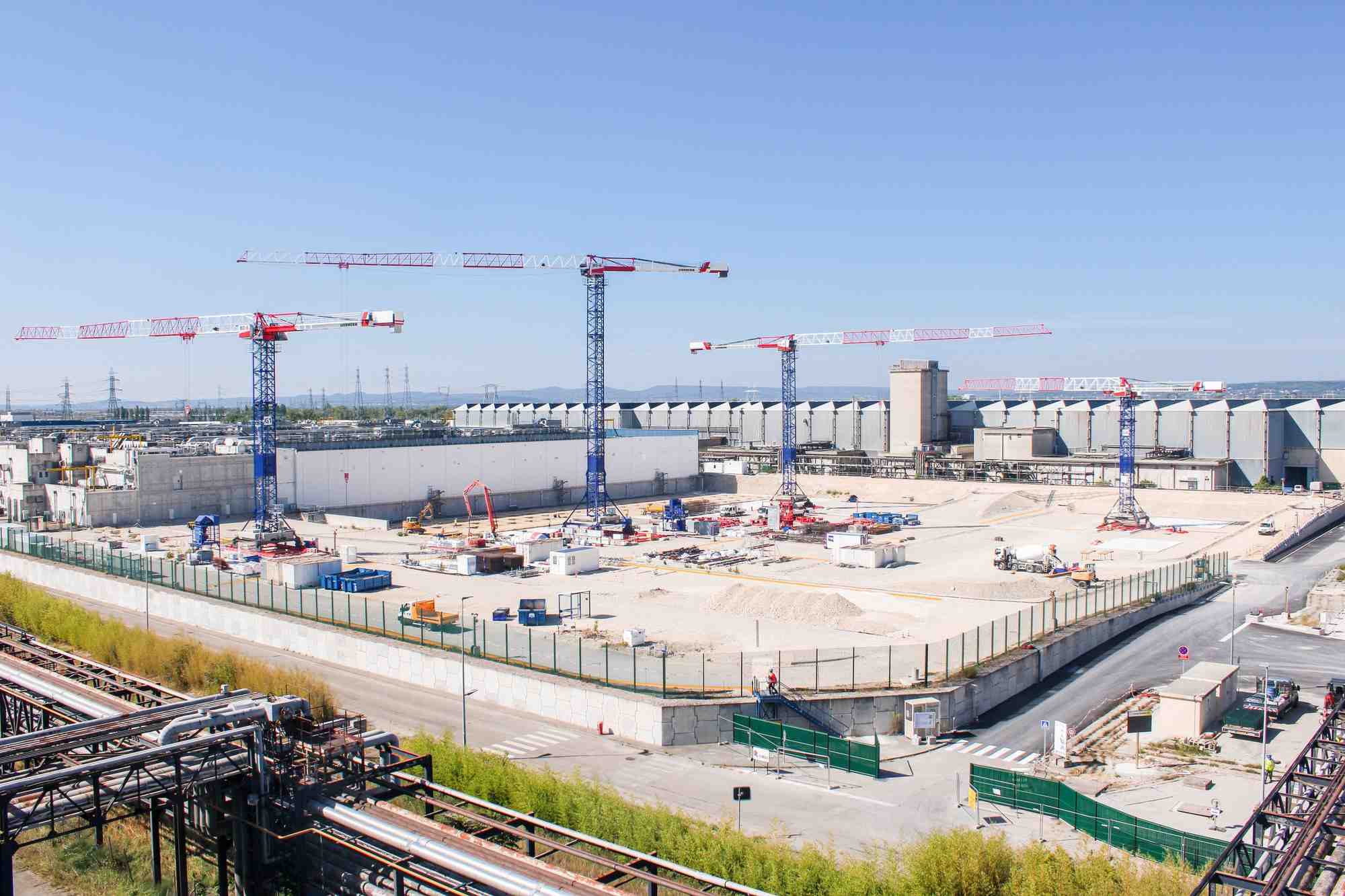 Le chantier d’extension de l’usine Georges-Besse II d’Orano, sur le site du Tricastin.