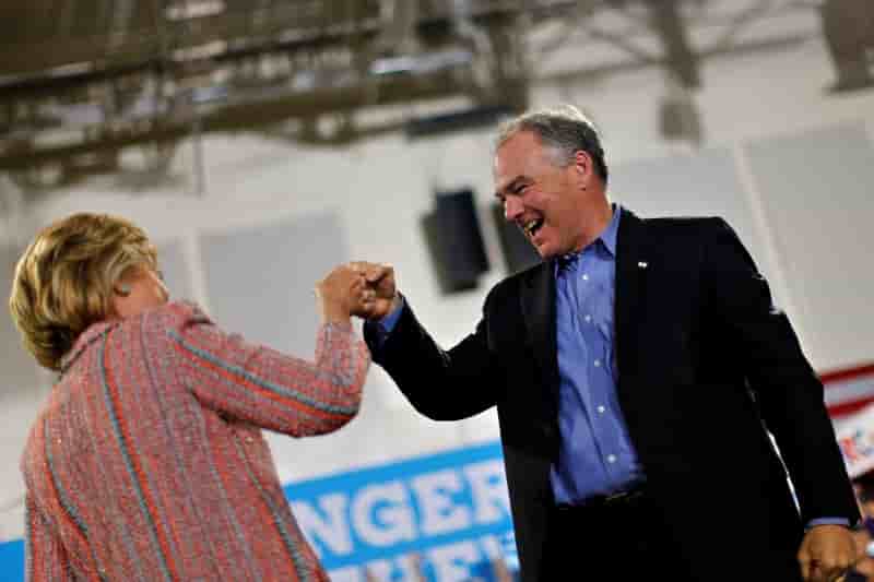 Tim kaine choisi comme colistier d’hillary clinton