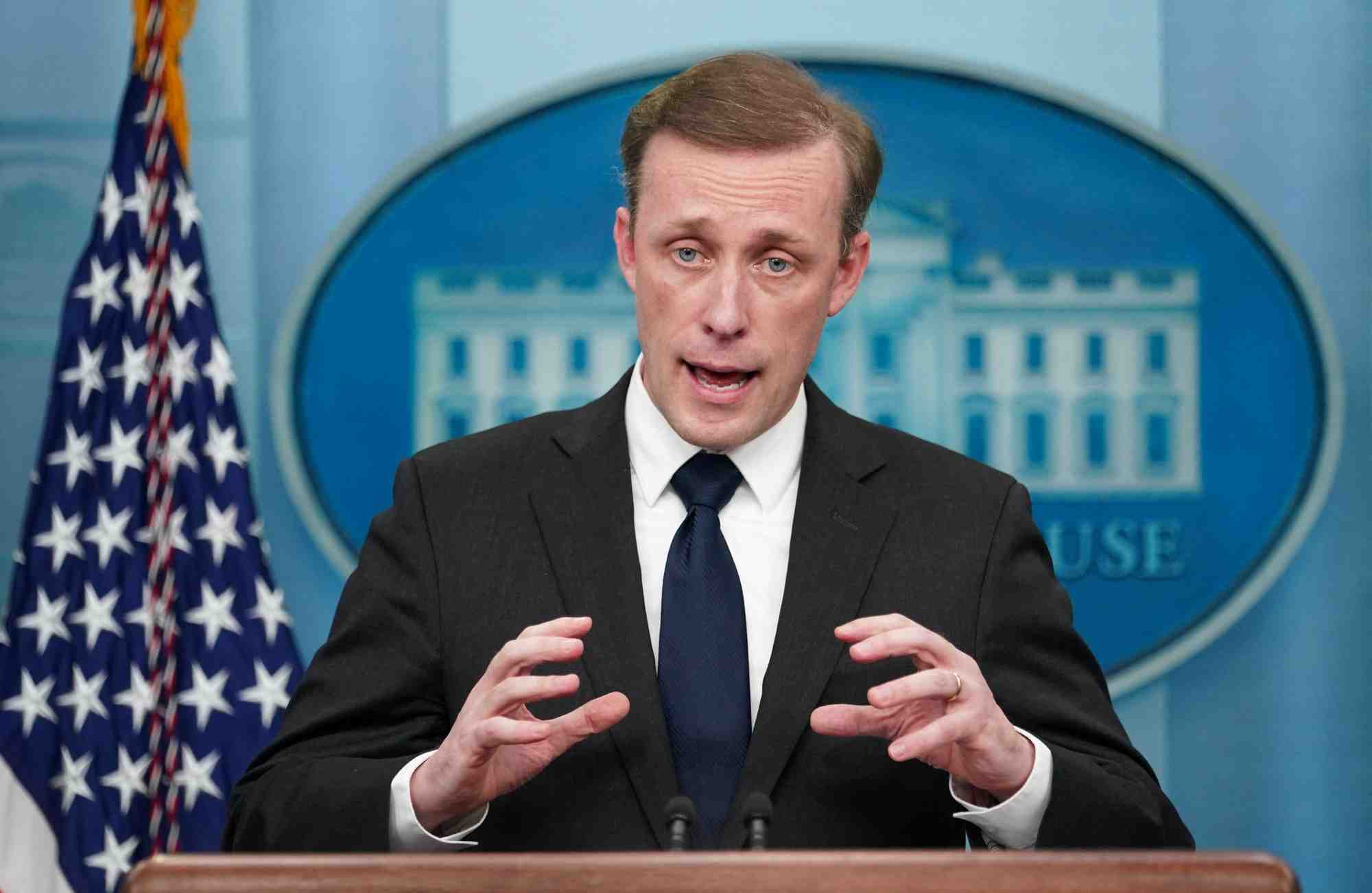 Jake sullivan s'exprime lors d'un point de presse a la maison blanche a washington