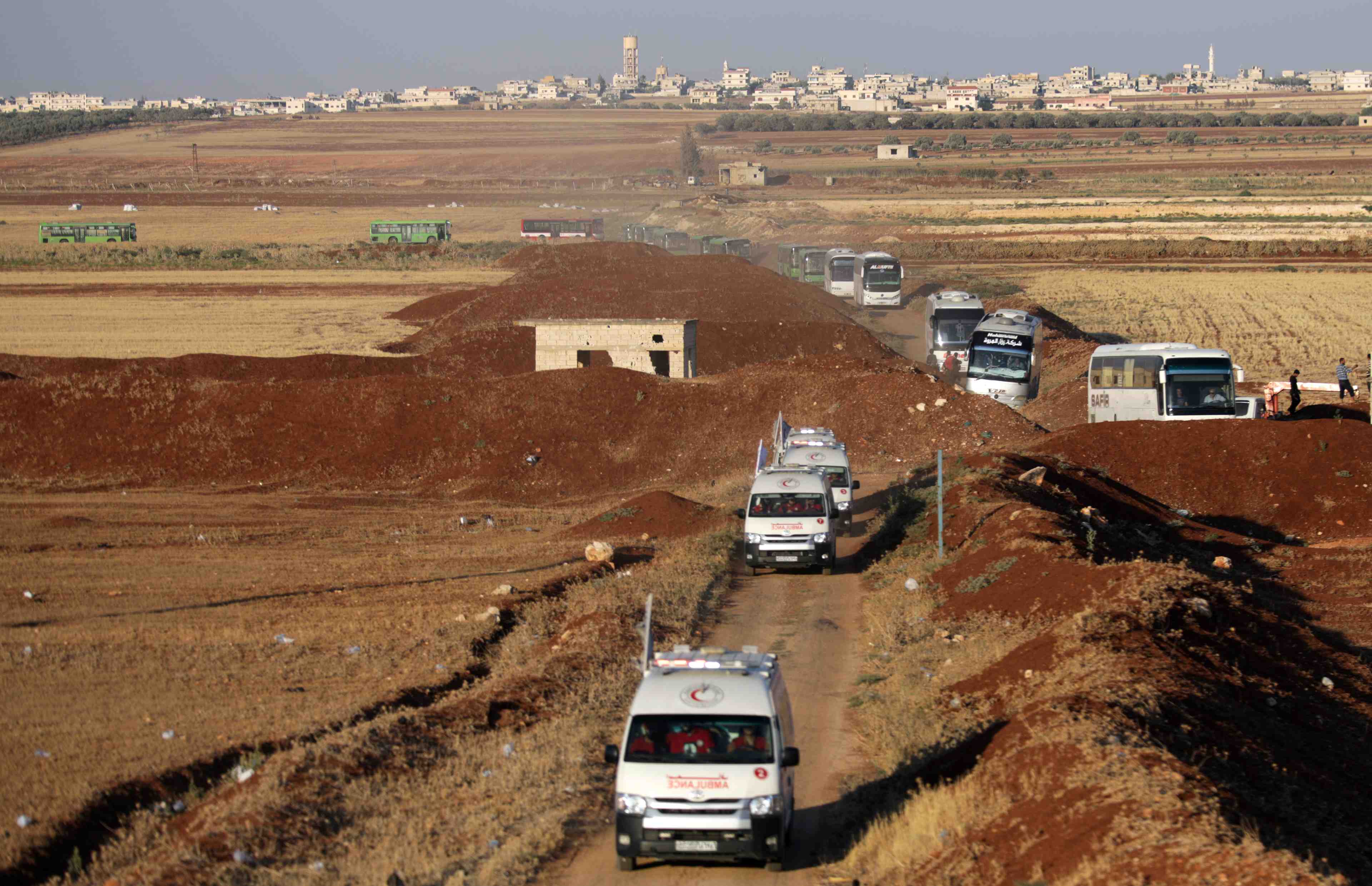 Deux villages chiites du nord-ouest de la syrie en cours d'evacuation