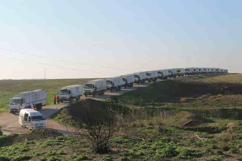 Un convoi humanitaire arrive a damas
