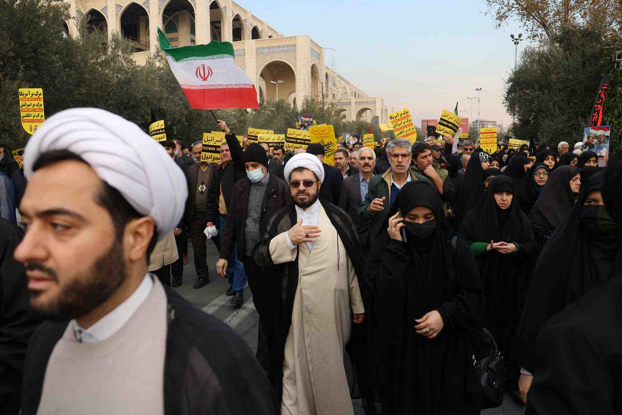 Ceremonie funeraire de victimes de l'attaque de l'etat islamique a kerman, a teheran