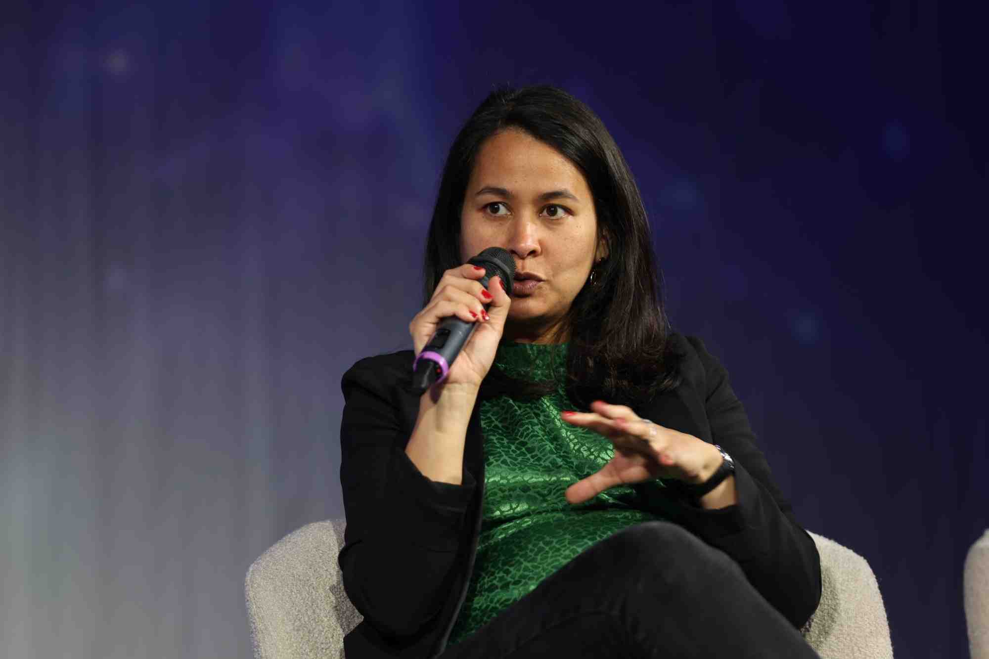 Maya Noël, la directrice de France Digitale, à Tech for Future, organisé par La Tribune à Paris le 1er avril 2025.