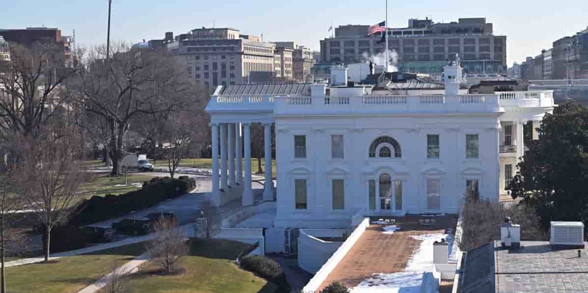 La Maison Blanche vue depuis le bâtiment Eisenhower, où l'accès Starlink a été installé.