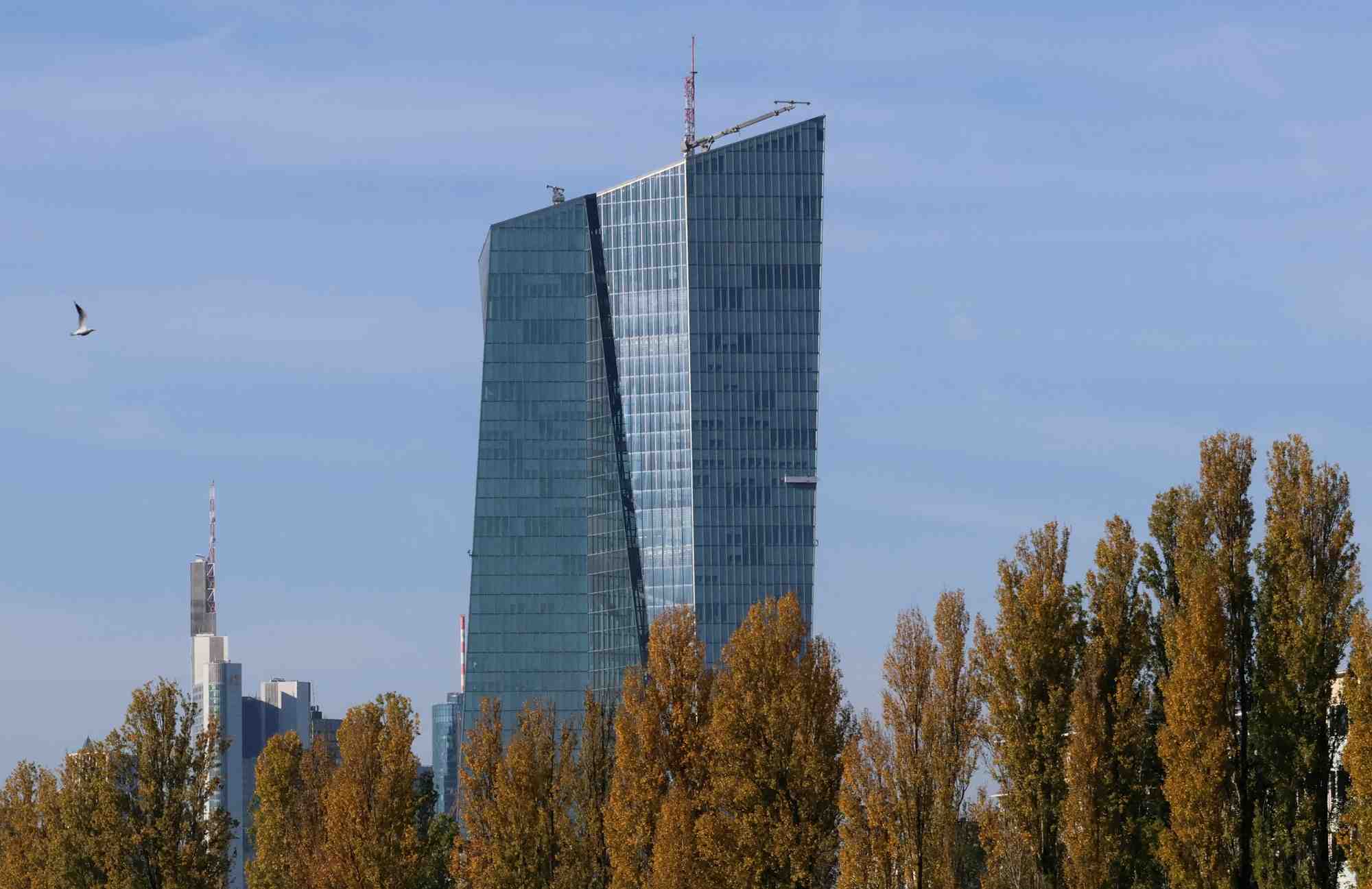 Une vue du batiment de la banque centrale europeenne (bce), a francfort