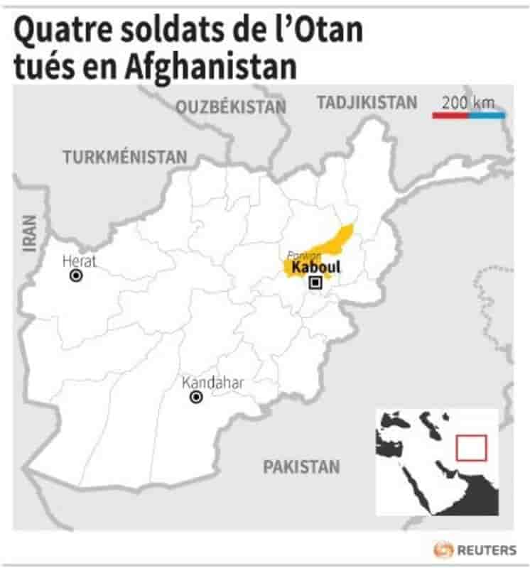 Quatre soldats de l'Otan tués dans l'est de l'Afghanistan