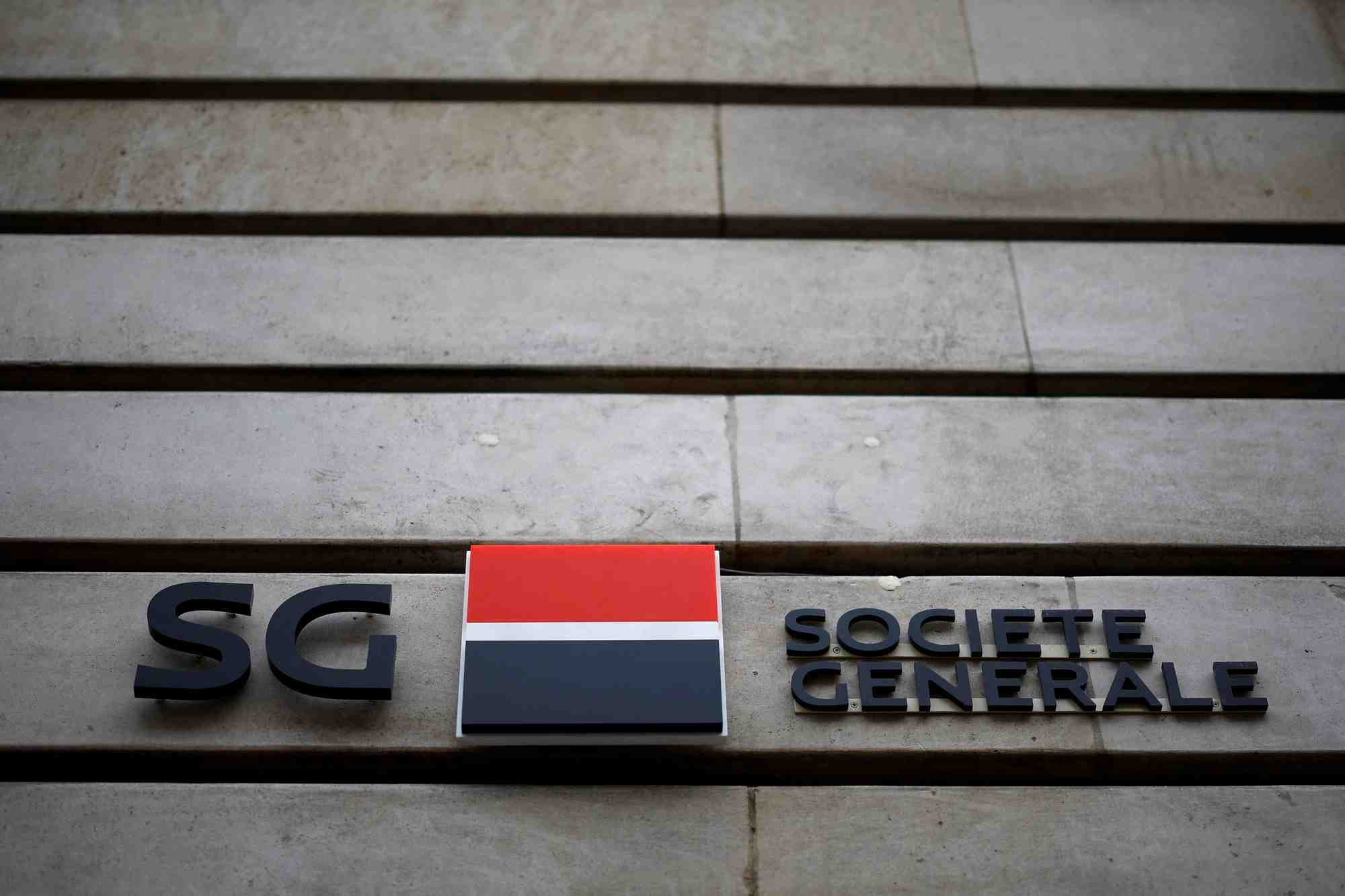 Le logo de la banque francaise societe generale