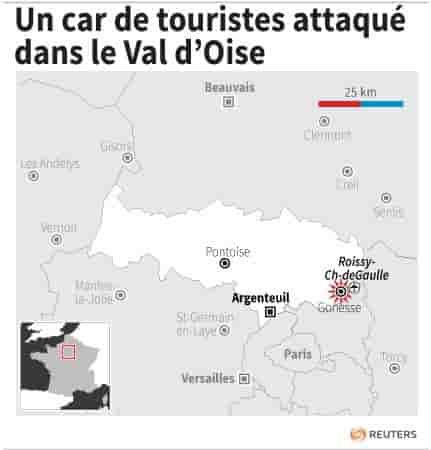 Un car de touristes attaque dans le val d’oise