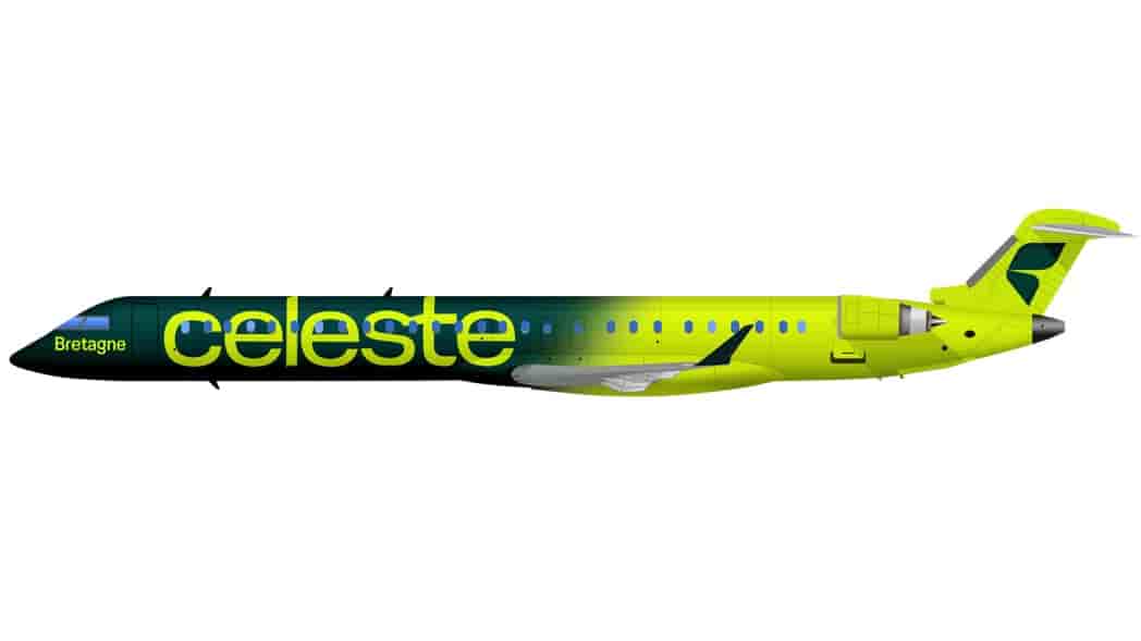 Basée à Morlaix, la compagnie régionale Celeste, initialement prévue pour prendre son envol fin 2023 sur la ligne Brest-Orly, avait réceptionné son Bombardier CRJ 1000, issu de l’ex-flotte Hop!, à été mis aux couleurs de Celeste en fin d’année dernière à Dinard chez Sabena Technics.