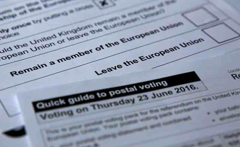 Illustration picture of postal ballot papers ahead of the june 23 referendum when voters will decide whether britain will remain in the european union