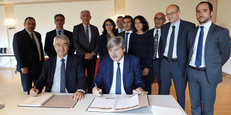 A. Condaminas (BP Occitane) et P. Chauvois (BP Sud) actent la création de Sud Croissance