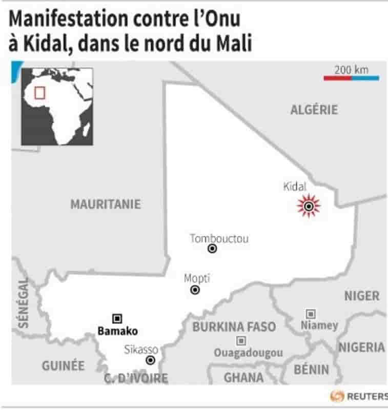Manifestation contre l'onu a kidal, dans le nord du mali