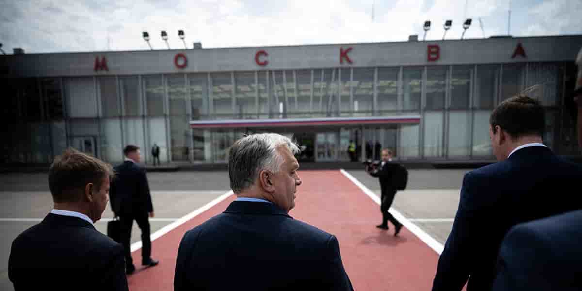Viktor Orbán, à son arrivée à Moscou, le 5 juillet.