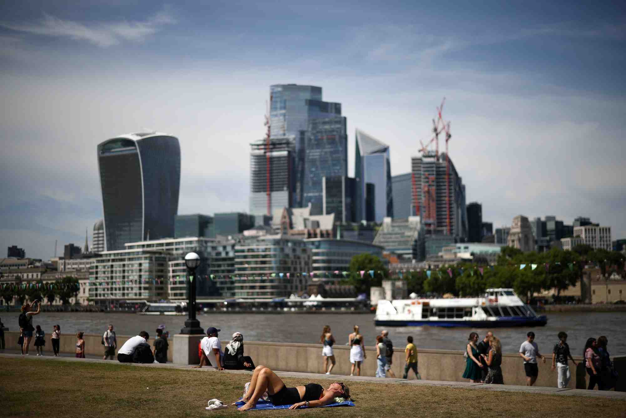 Vue sur le quartier financier de la city de londres
