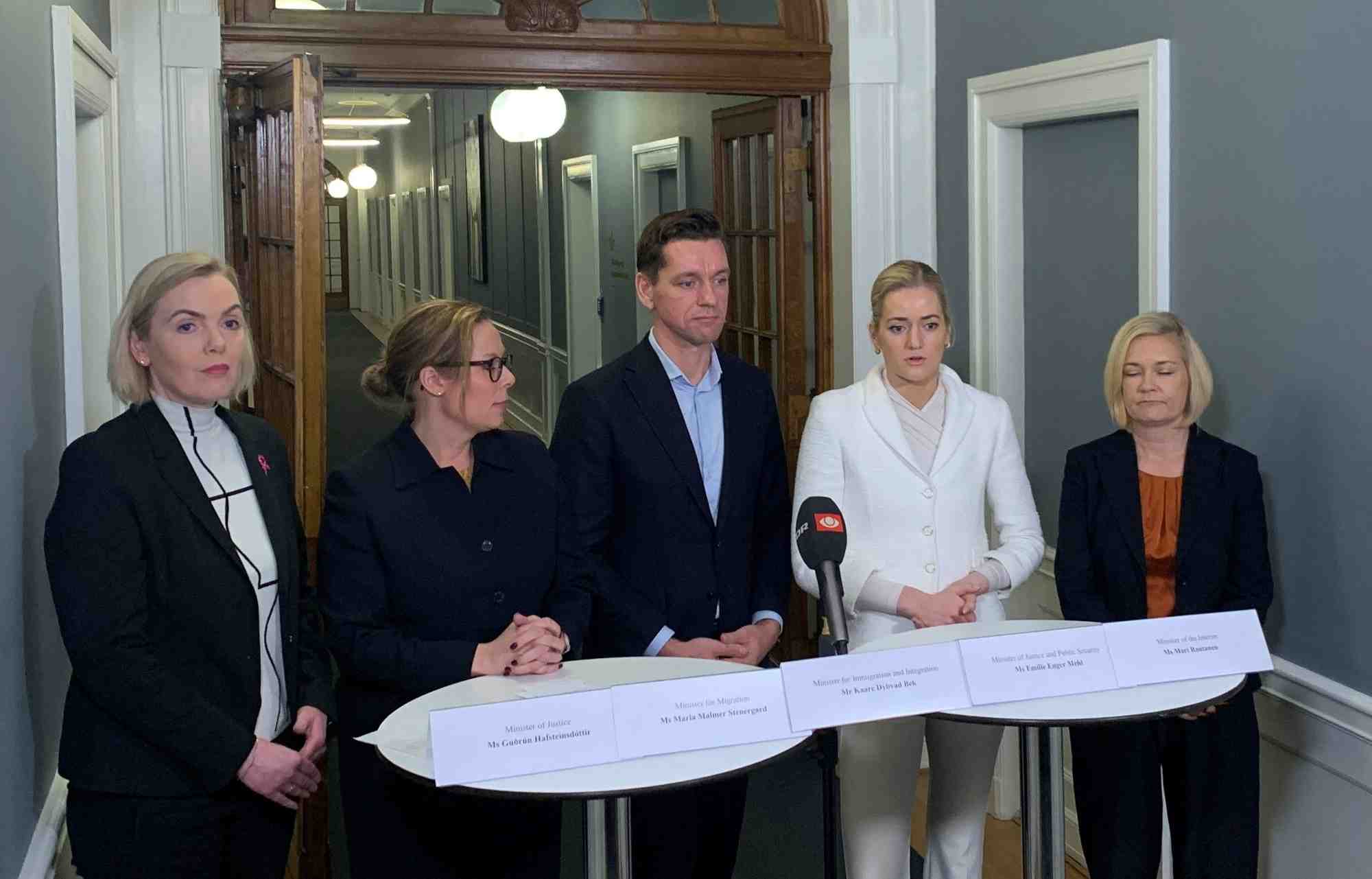 Les ministres nordiques participent a une conference de presse a copenhague
