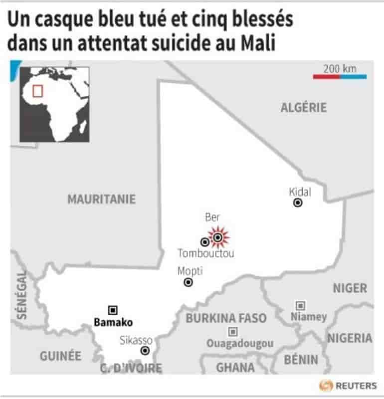 Un casque bleu tué et cinq blessés dans un attentat suicide