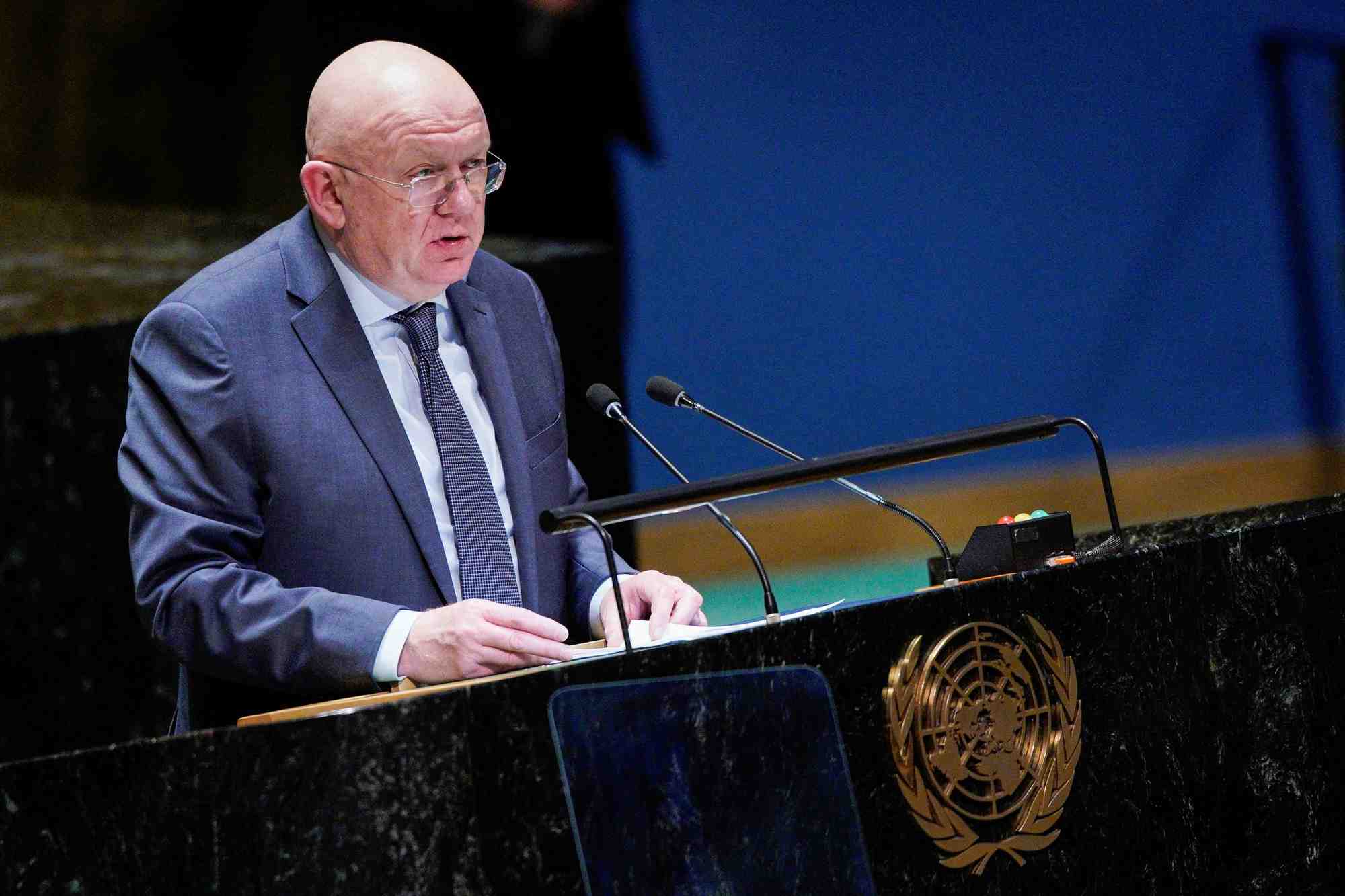 Photo de l'ambassadeur de la russie a l'onu, vassily nebenzia