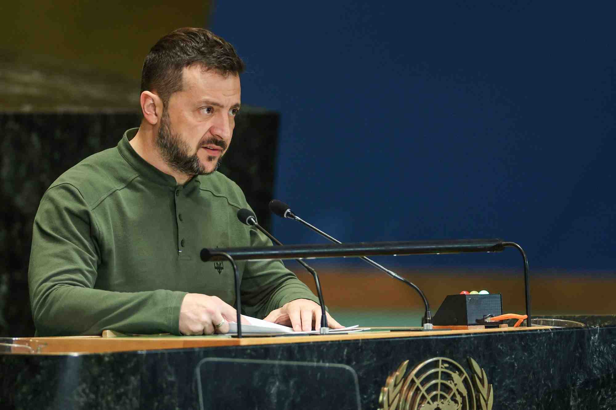 Volodimir zelensky, le president de l'ukraine, s'adresse au « sommet de l'avenir » a l'onu