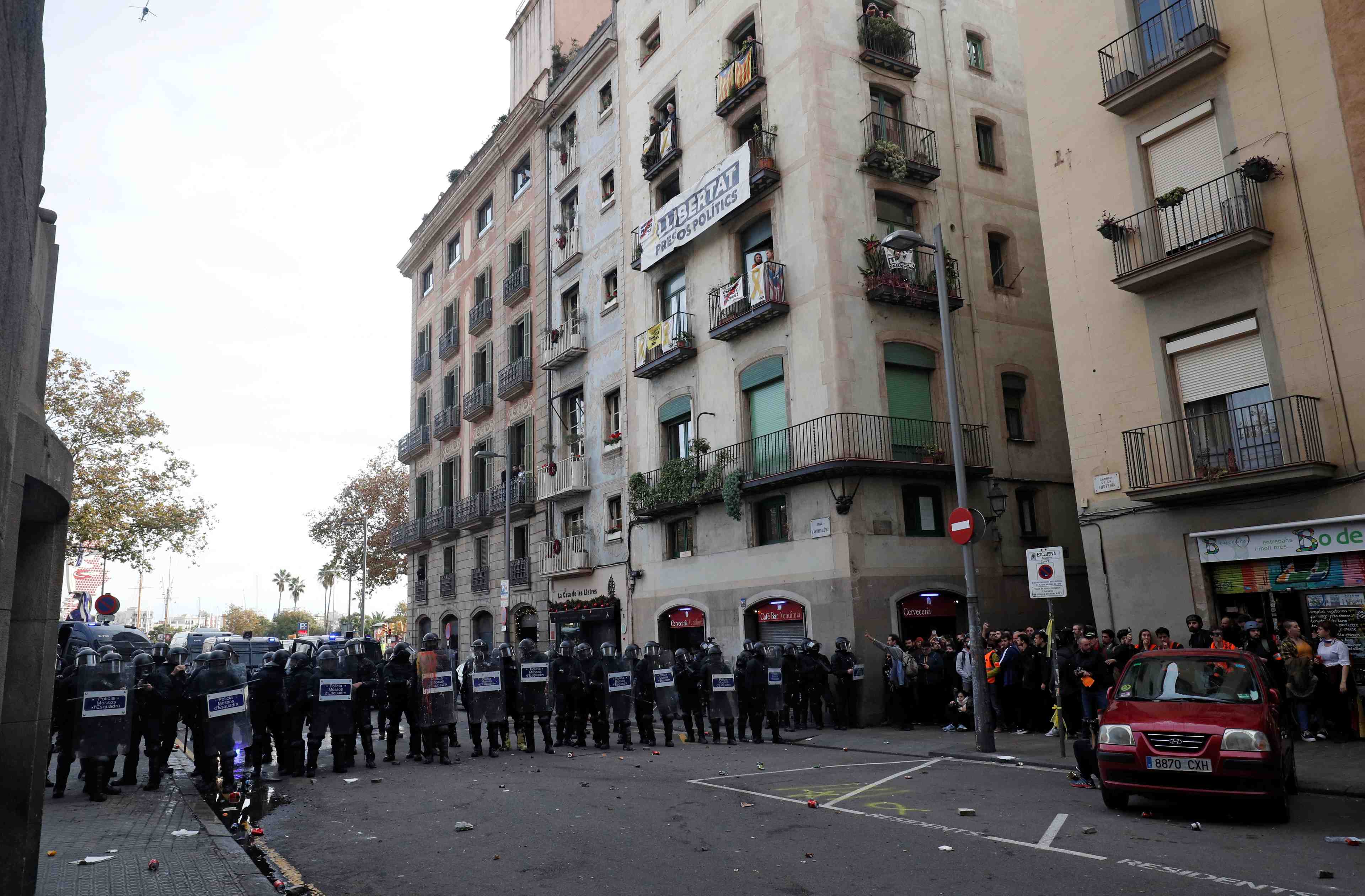 Manifestations et blocage de routes en catalogne