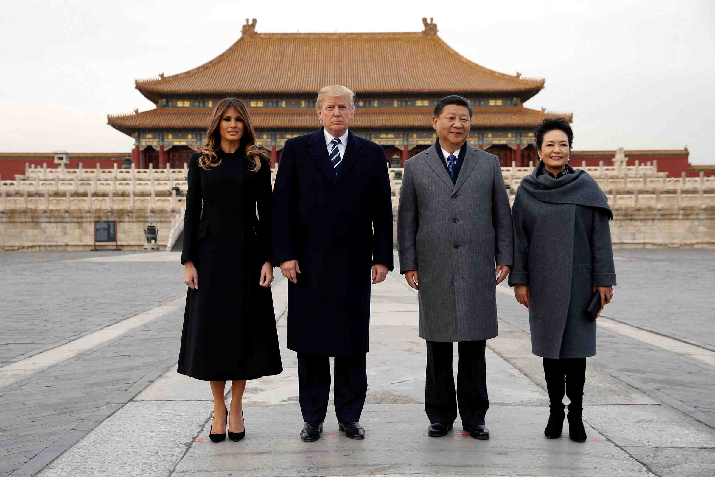 Pekin deroule le tapis rouge pour donald trump