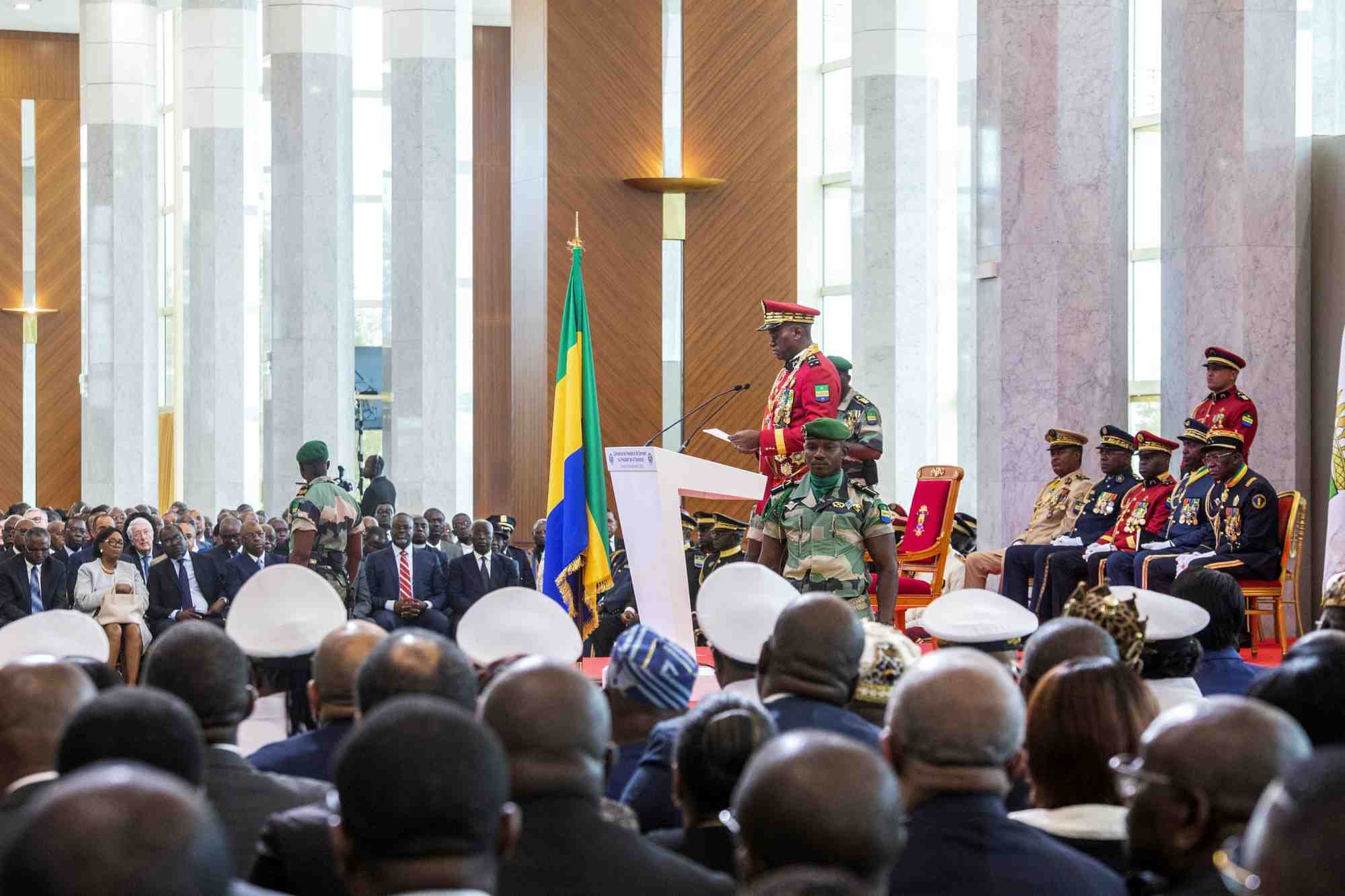 Le general brice oligui nguema, chef du coup d'etat, a libreville, au gabon