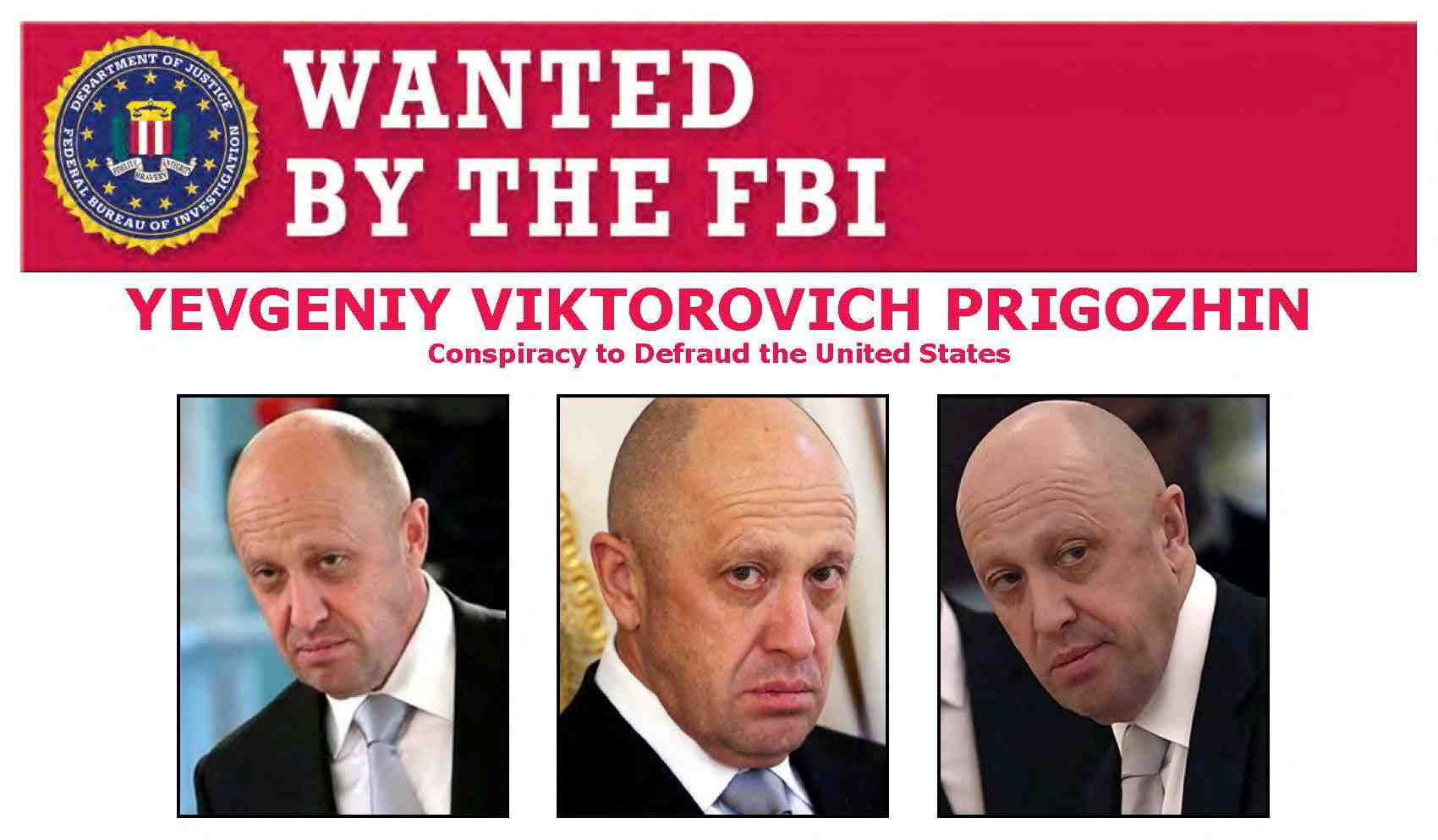 Evgueni prigojine dans un avis de recherche du fbi qui a annonce le 3 mars 2022 des sanctions contre les oligarques russes