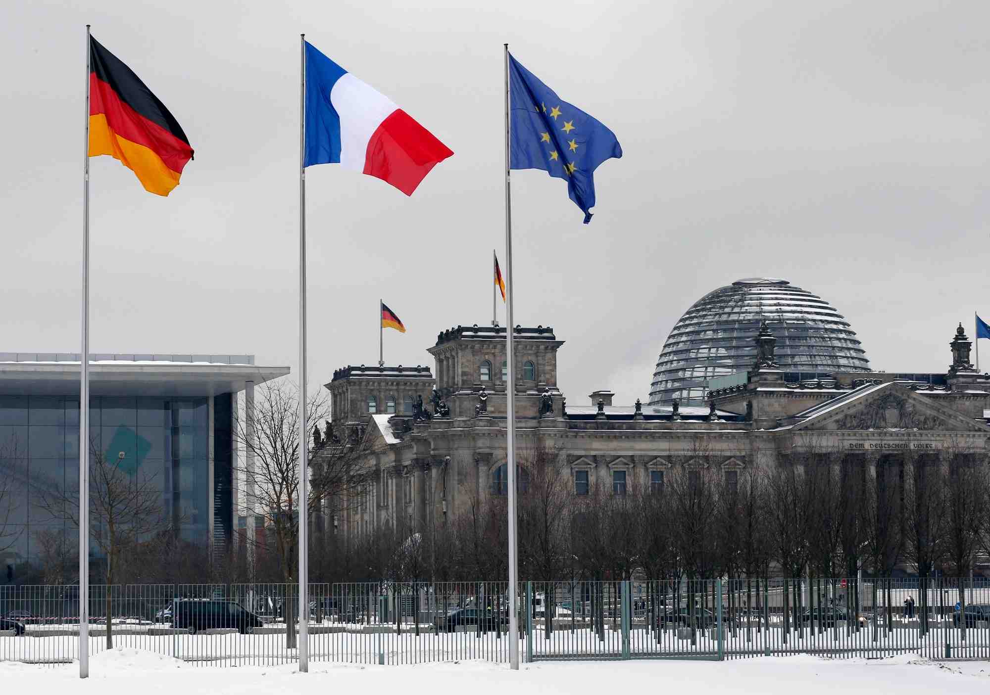 France, Allemagne, Union européenne, Europe, drapeaux, flags,