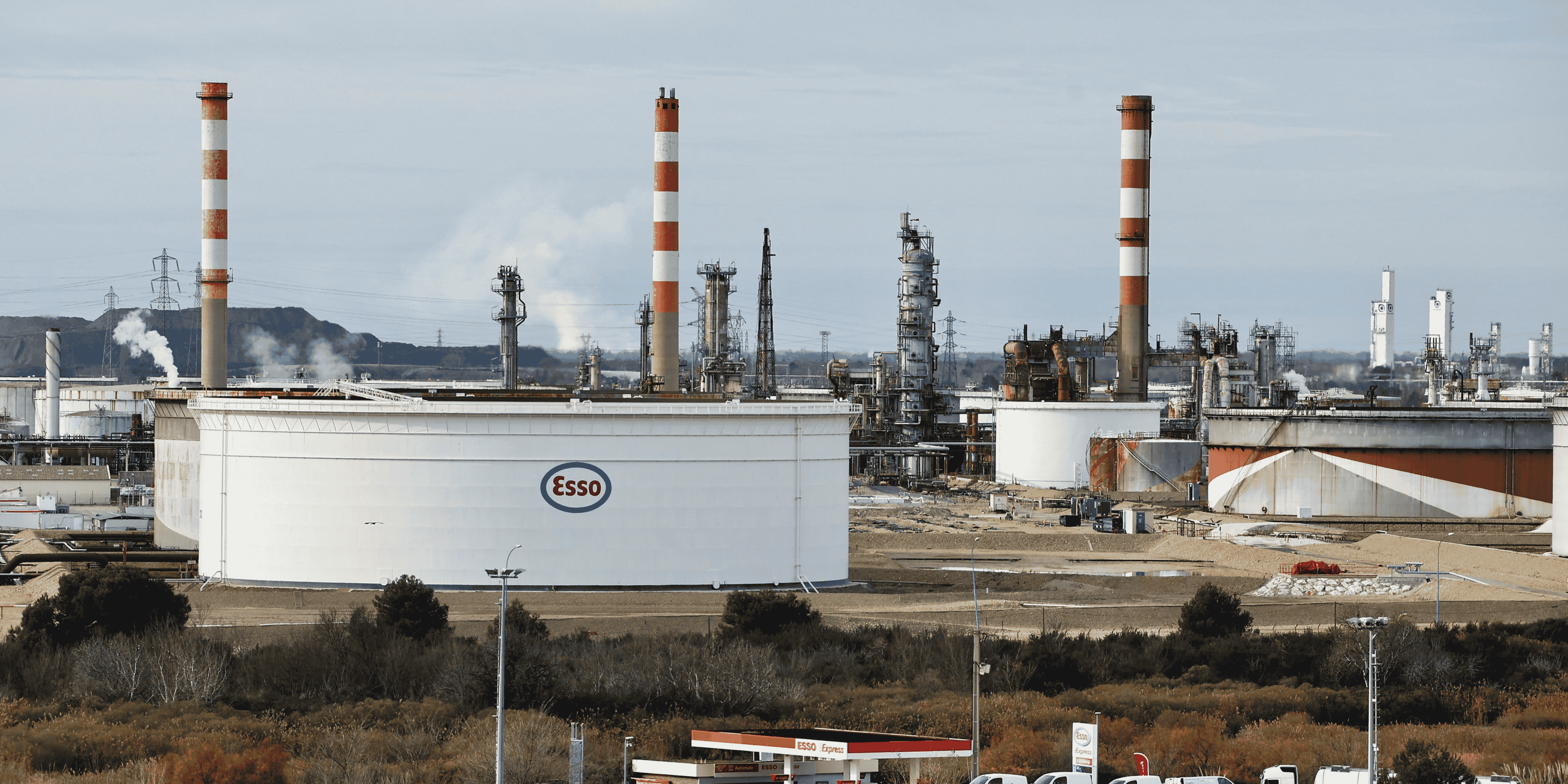 Raffinerie esso a fos-sur-mer, en france