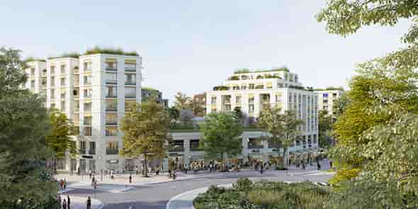 Ensemble immobilier Manifesto-Village des médias, qui va sortir de terre à Dugny en vue des JO Paris 2024