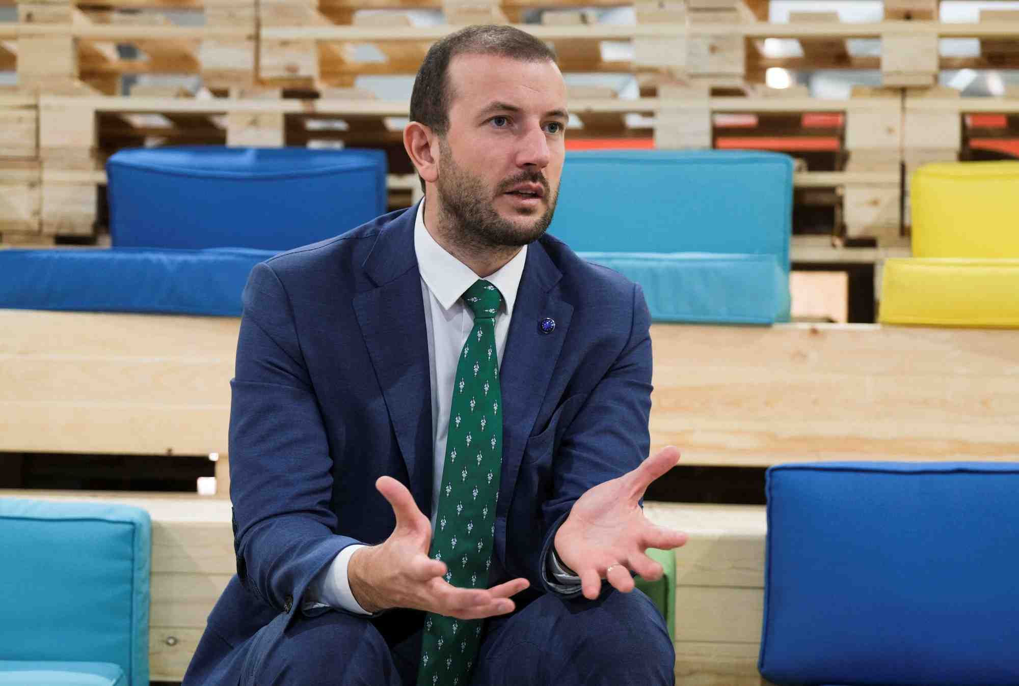 Virginijus sinkevicius, le commissaire europeen a l'environnement, aux oceans et a la peche