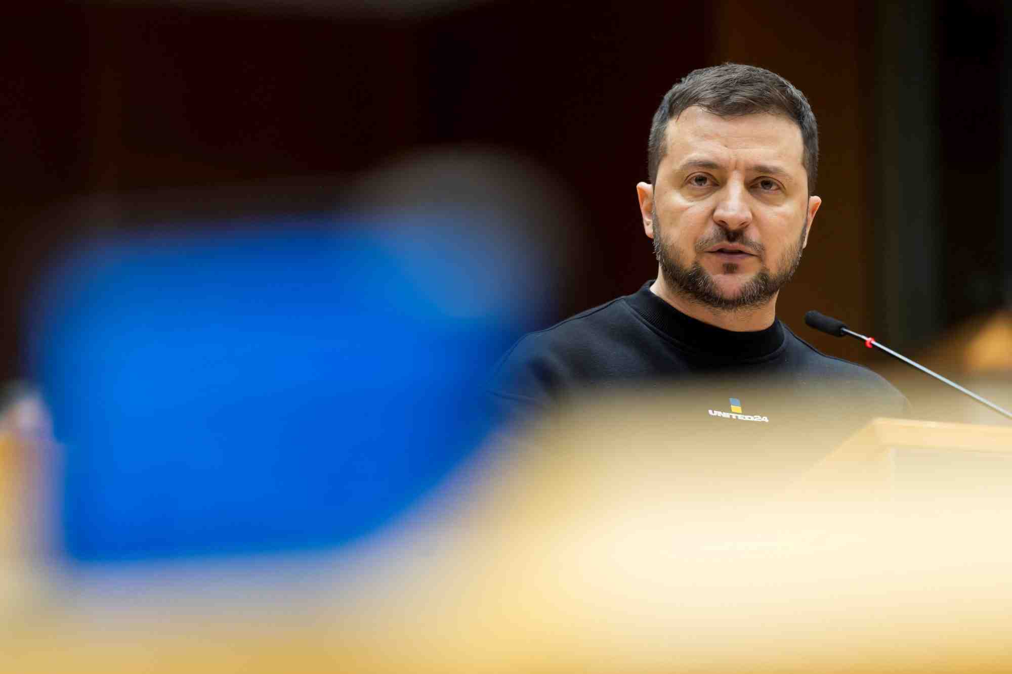 Le president ukrainien volodymyr zelenskiy a bruxelles, en belgique