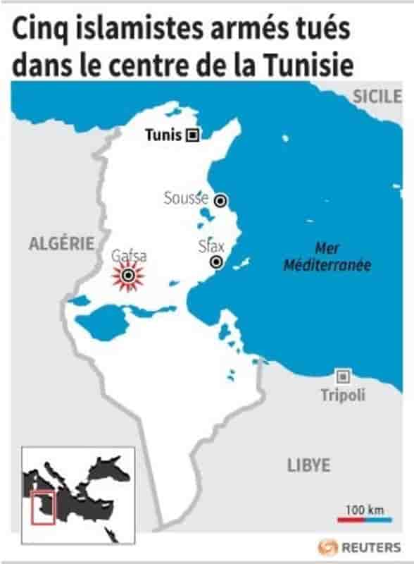 Cinq islamistes armes tues dans le centre de la tunisie