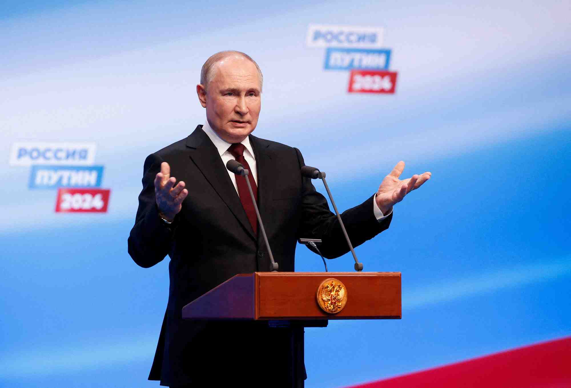 Photo du president reelu de la russie, vladimir poutine