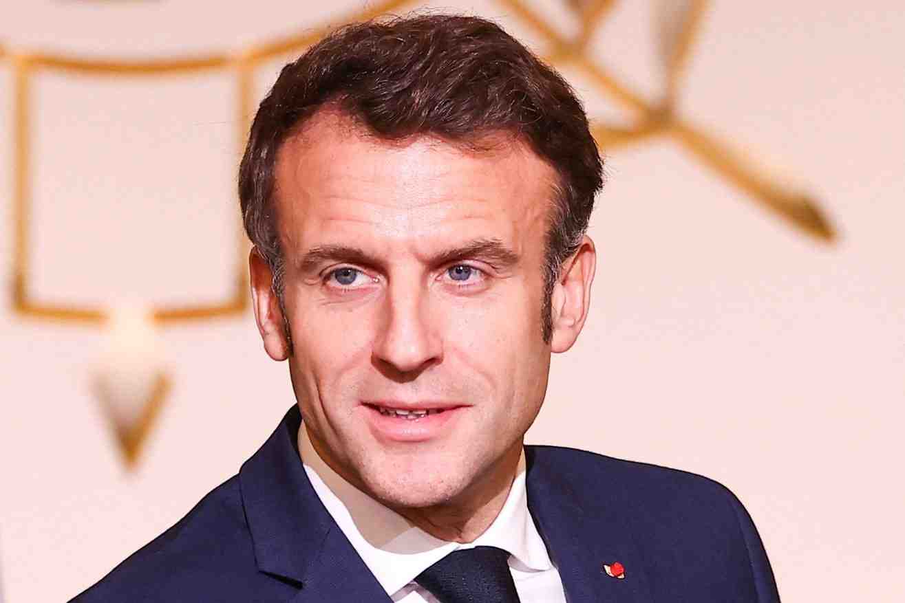 Le president francais emmanuel macron lors d'un discours a l'elysee a paris