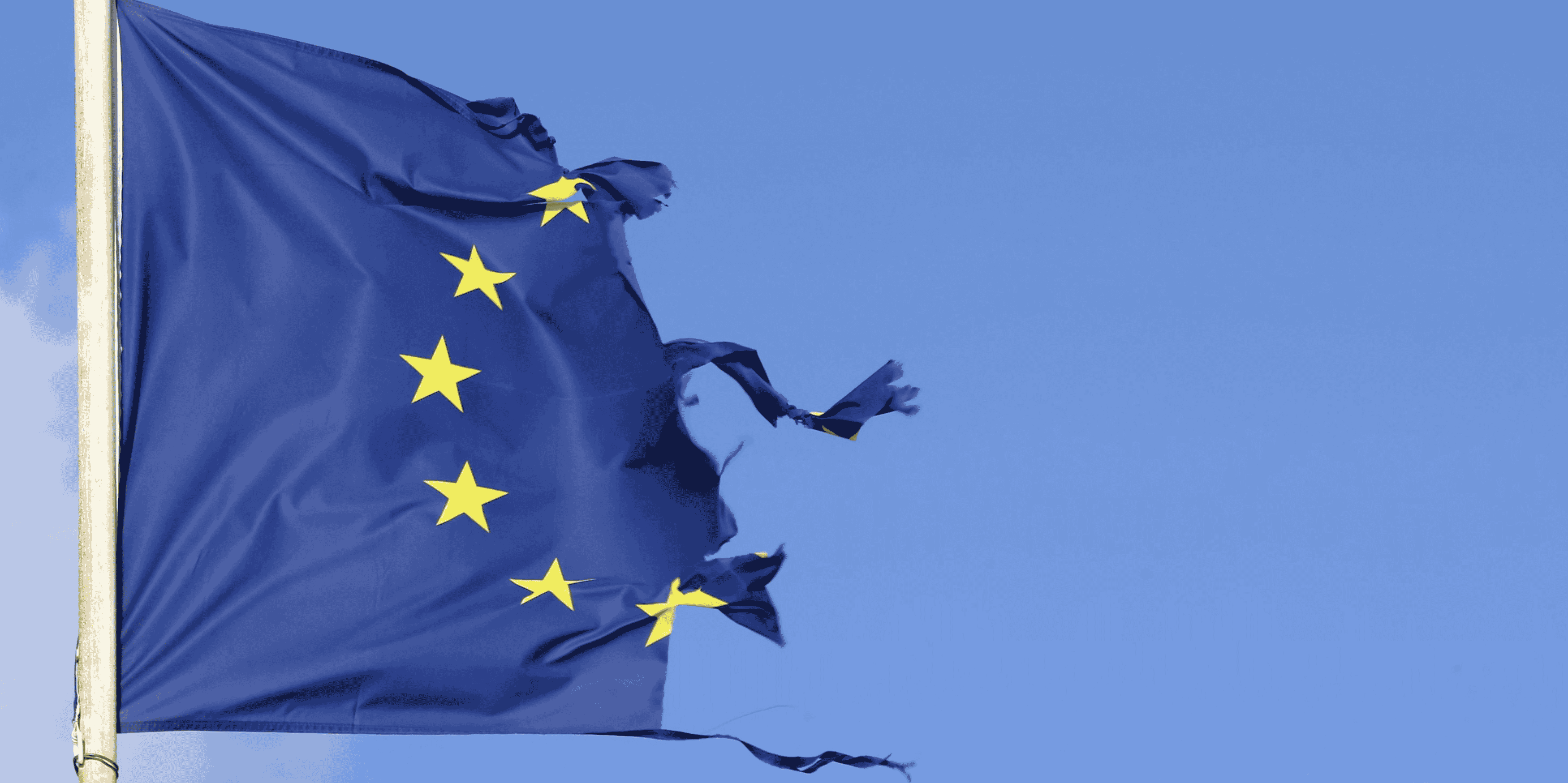 Union européenne, drapeau, flag, déchiré, torned,