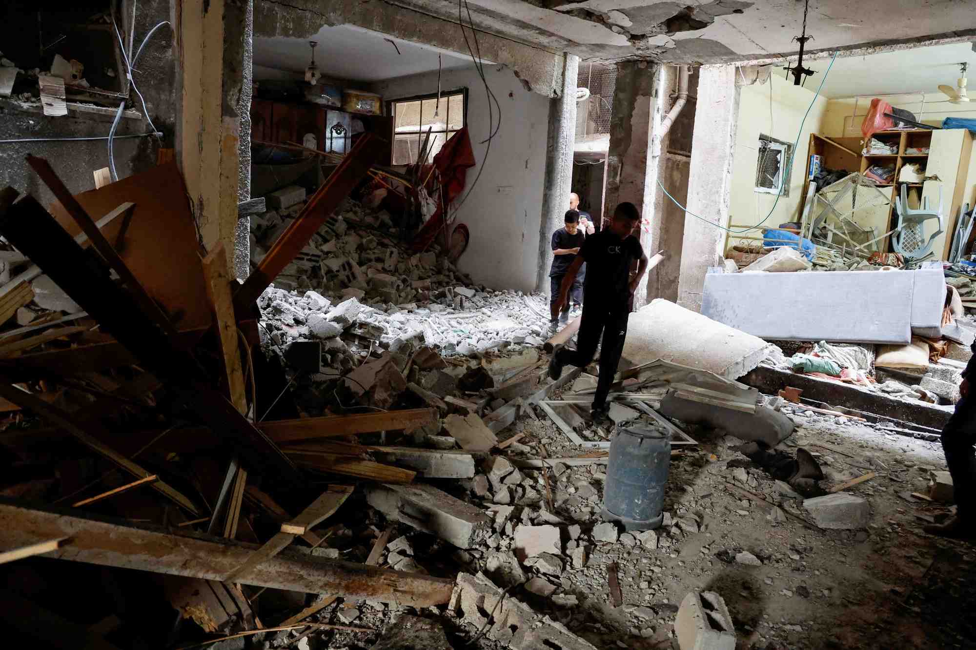 Consequences d'un raid israelien, a naplouse en cisjordanie