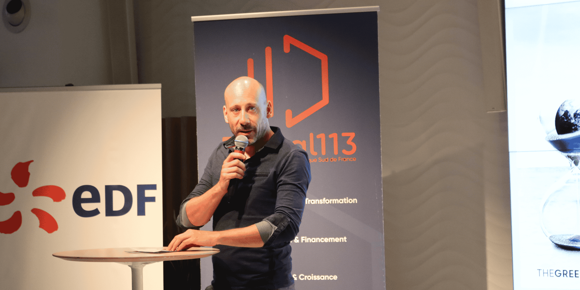 Ronnie Garcia, copilote de la factory Numérique responsable et durable de Digital 113 et dirigeant-fondateur d'OVEA, lors de la 9e édition de The Green IT Days, le 5 octobre à la Cité de l'Économie et des Métiers de Demain à Montpellier.