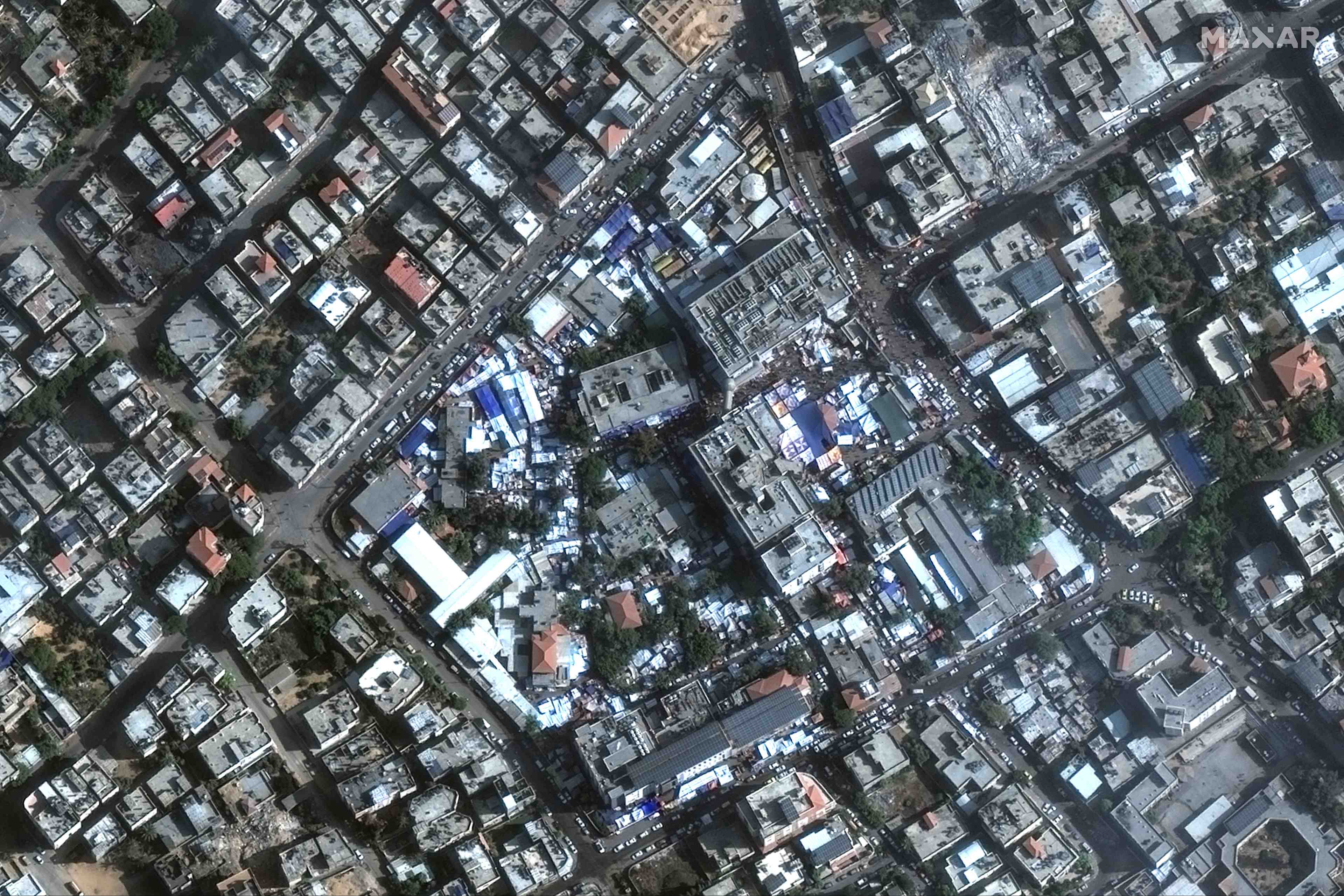 A satellite image shows al-shifa hospita