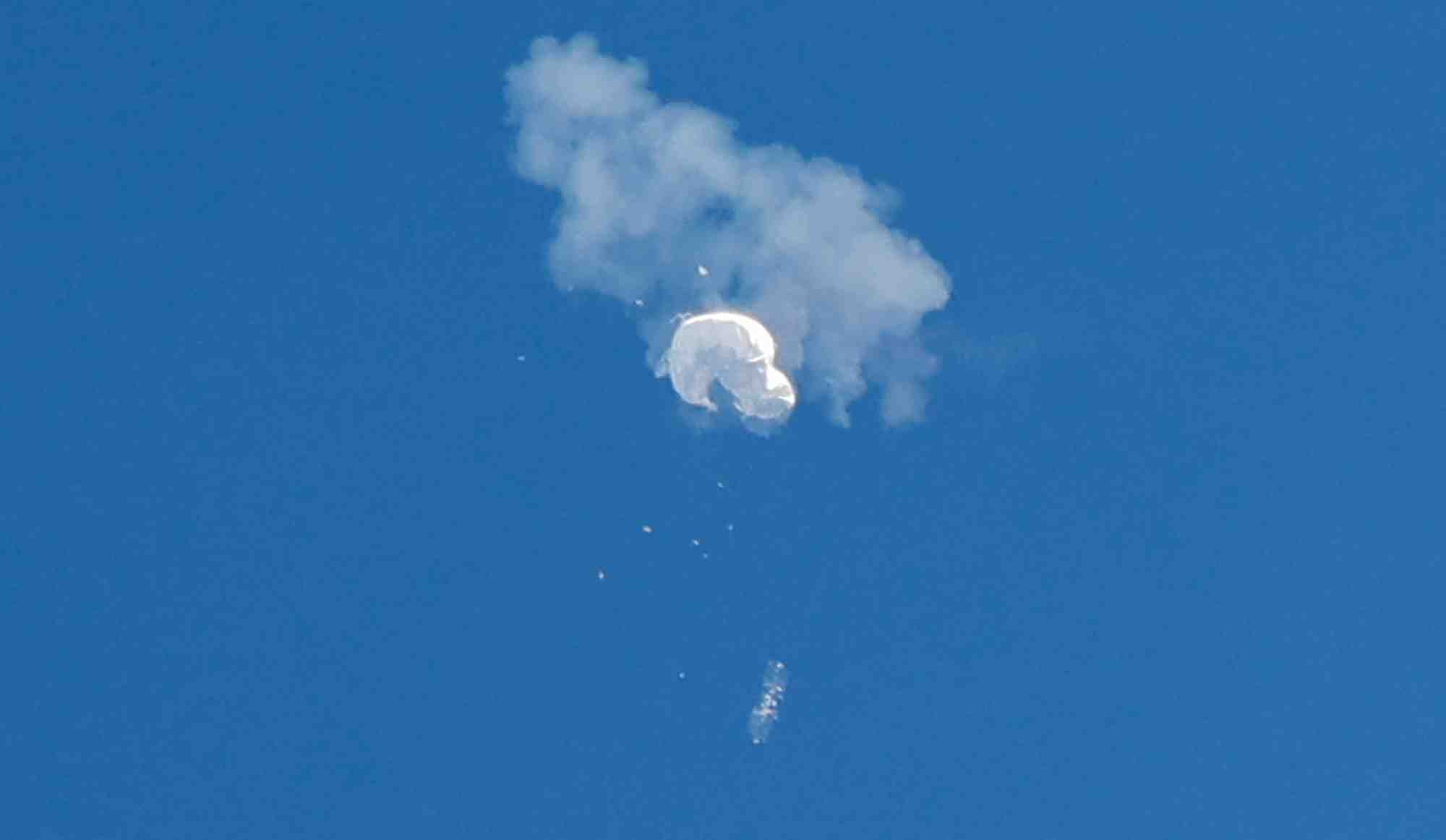 Image d'un précédent ballon chinois détruit par Taïwan.