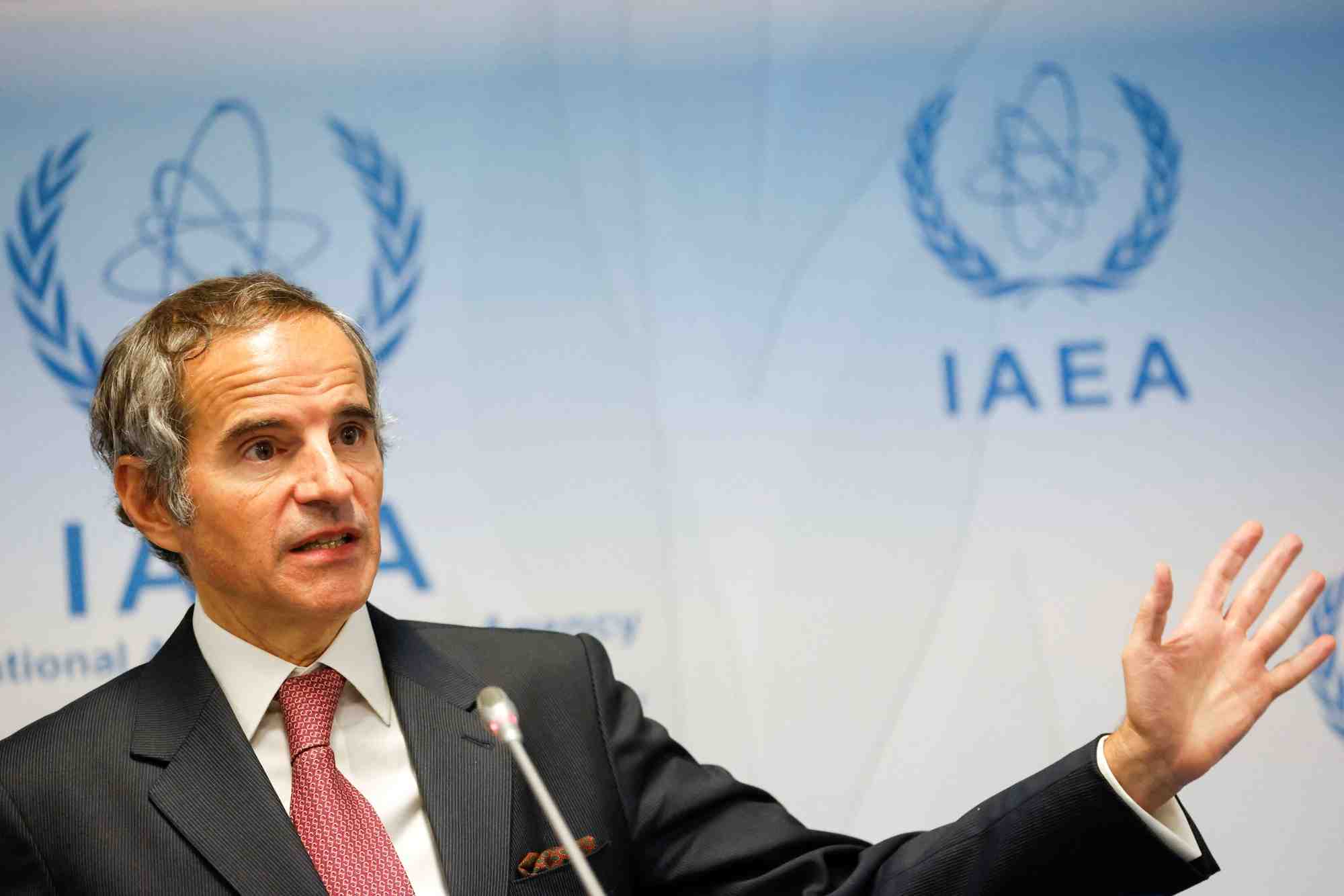 Le directeur general de l'aiea, rafael grossi, lors d'une conference de presse a vienne