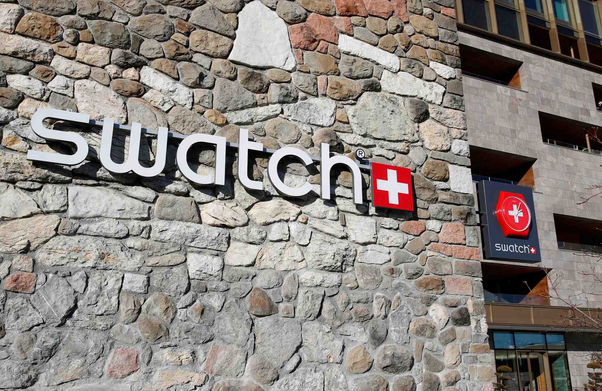 Le logo de swatch dans un magasin a buergenstock