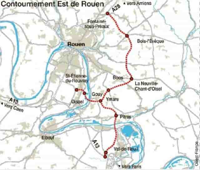 liaison A28/A13 Rouen