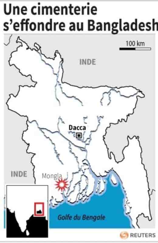 Une cimenterie s'effondre au bangladesh