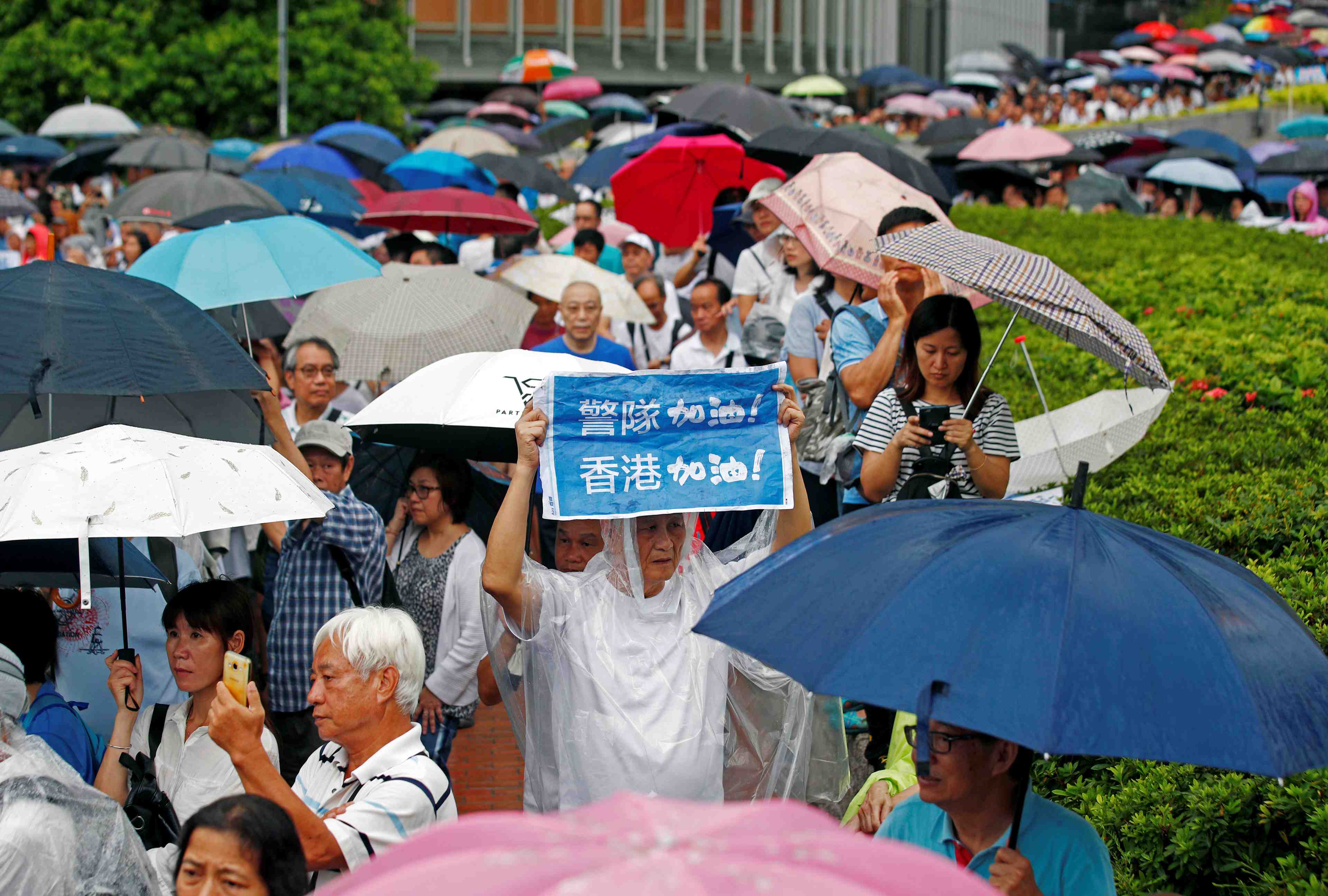 Manifestation de soutien a la police a hong kong