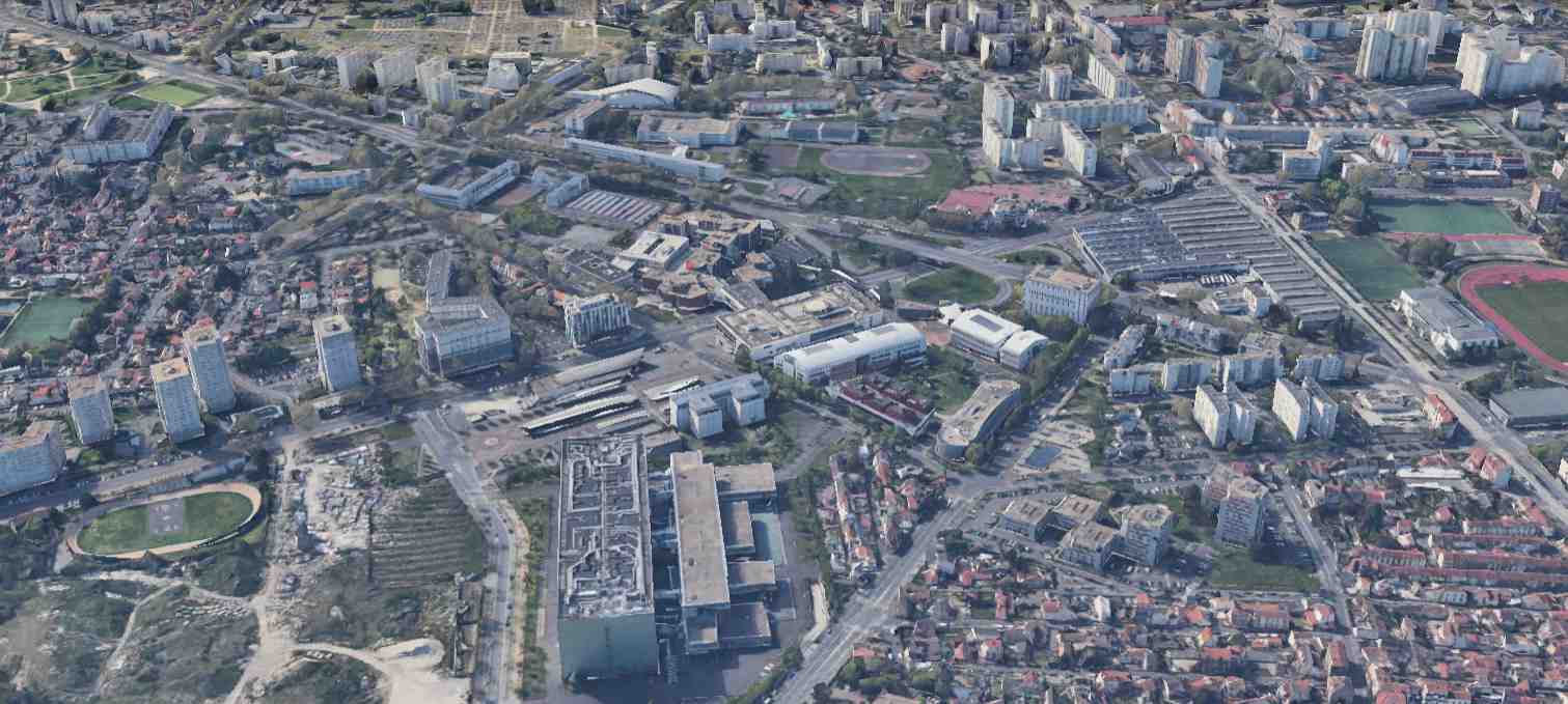 A la confluence des anciennes villes de Pierrefitte et de Saint-Denis, avec, au premier plan, les Archives nationales (ex-Pierrefitte) et à l'arrière, l'université Paris-8 (ex-Saint-Denis).